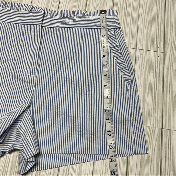 J. Crew Seersucker Striped Ruffle Shorts, blue and white stripes - Picture 12 of 14